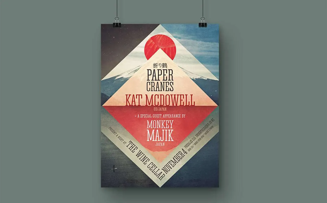 Paper Cranes gig poster