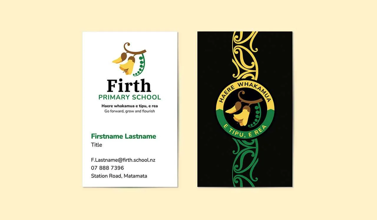 Brand, logo design, Firth Primary School, business card design